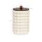 Hello Honey® White Raised Dots Stoneware Canister with Acacia Wood Lid